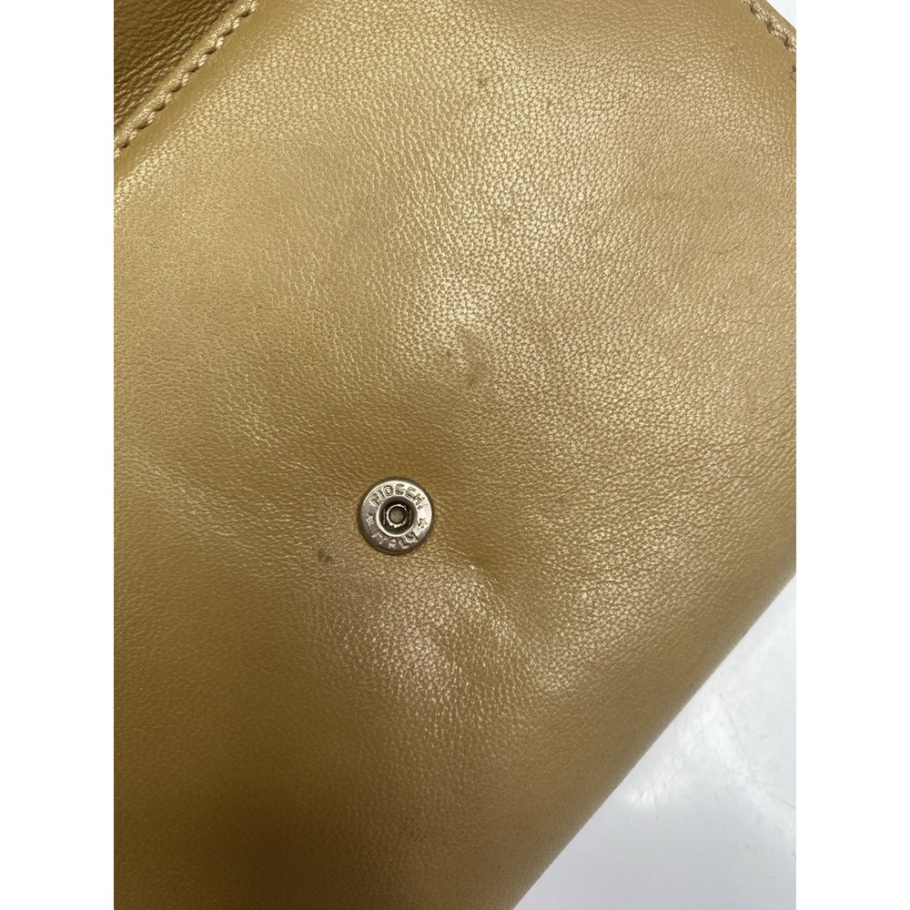 Versus by Versace Women's Beige Brown Wallet Silver Buckle Trifold Leather Y2K - Picture 10 of 13